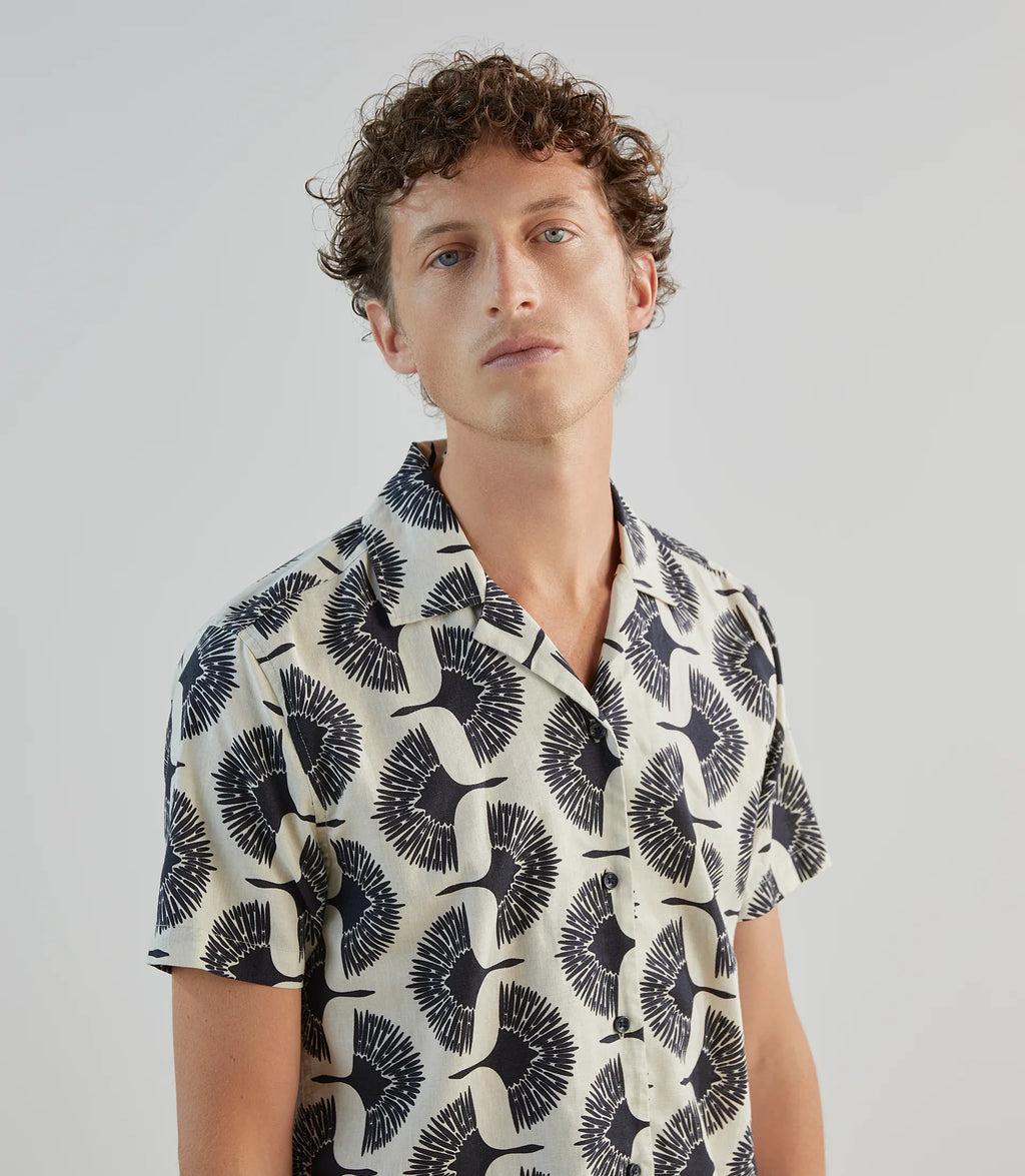 Chemise casual imprimée marine - IZAC