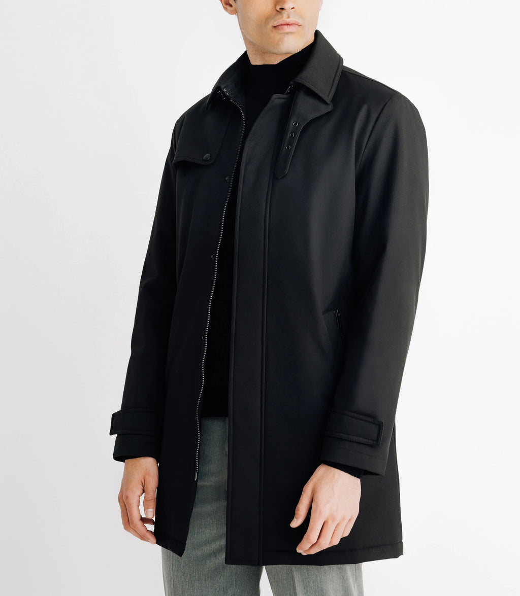 Trench droit matelassé noir - IZAC