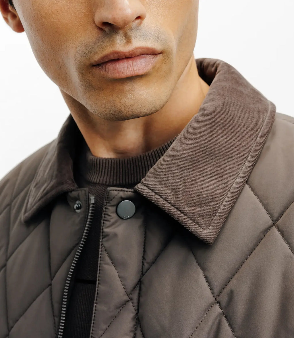 Blouson col chemise taupe - IZAC