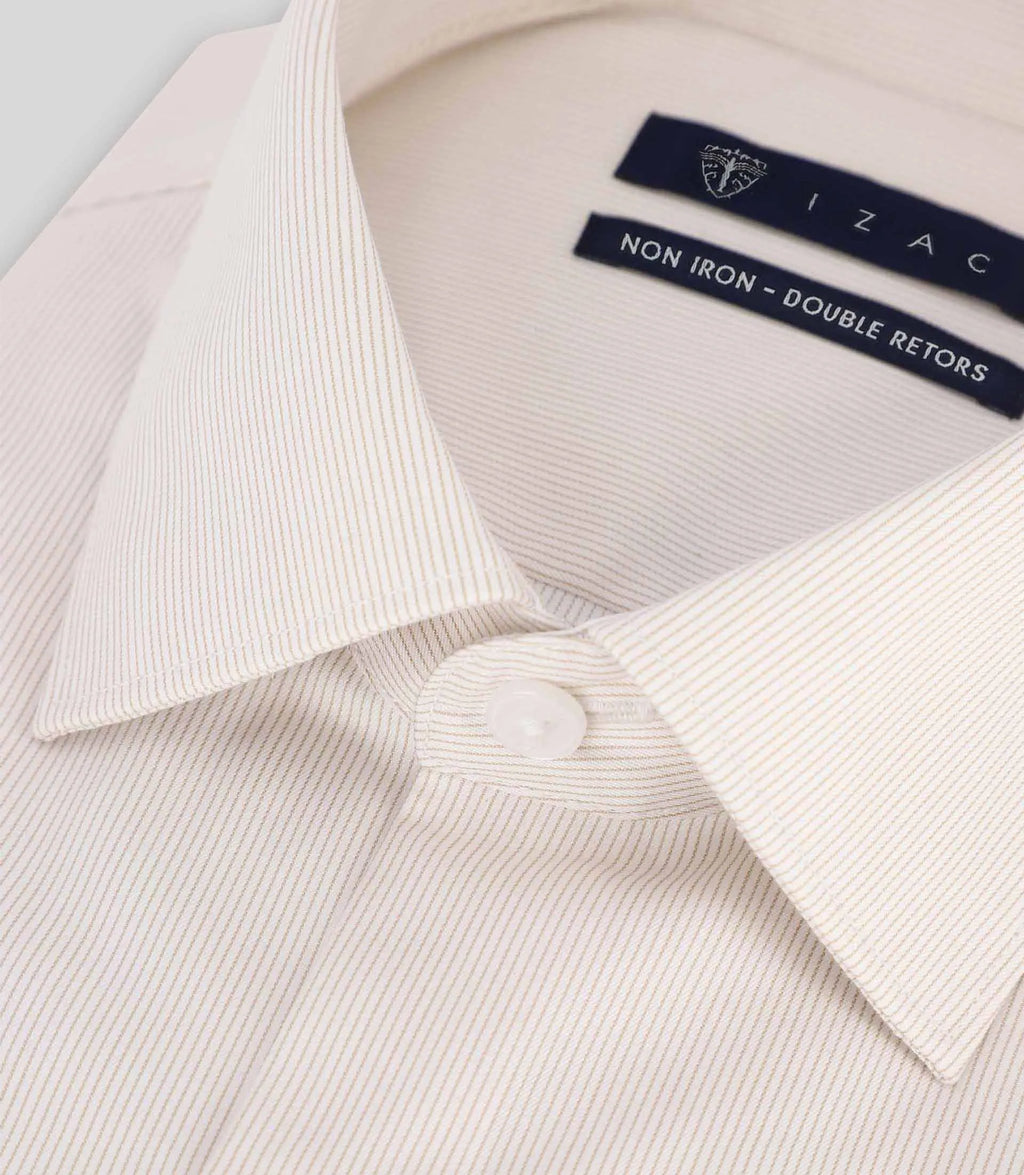 Chemise non iron beige - IZAC