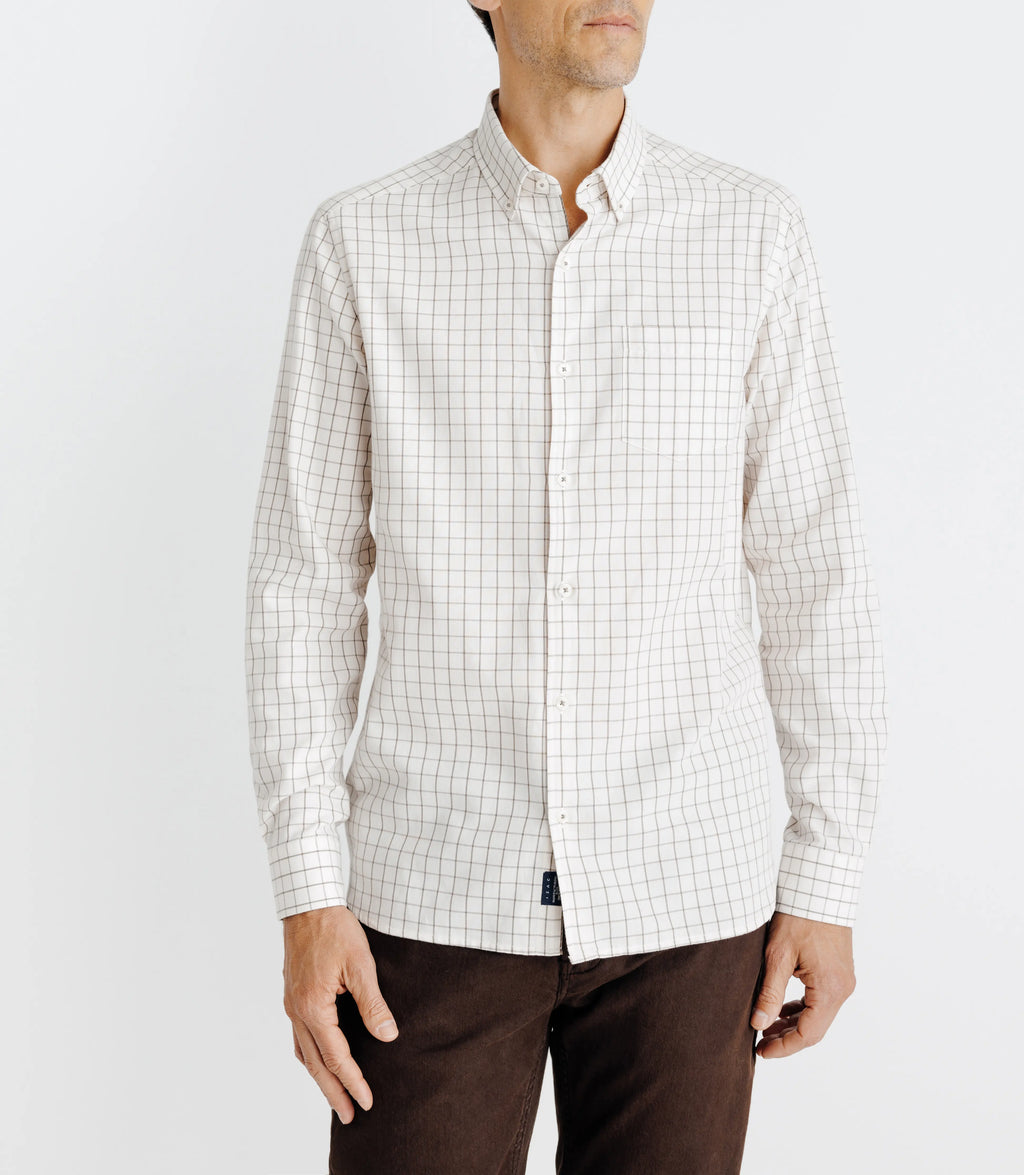 Chemise avec carreaux beige - IZAC
