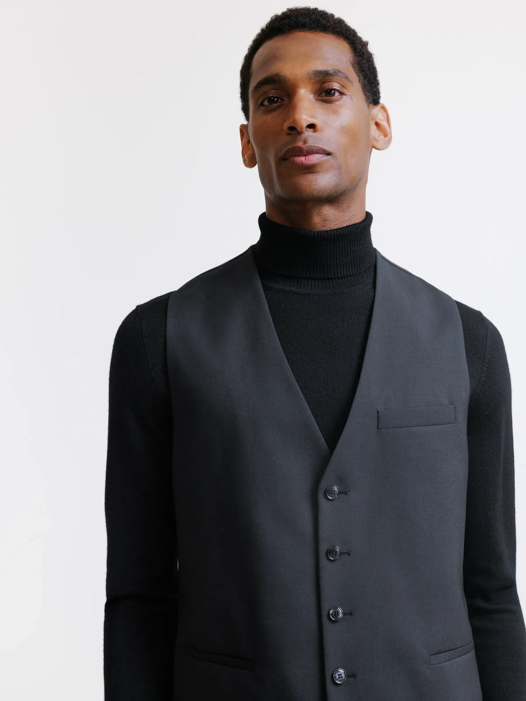 Gilet ville 100% laine noir - IZAC