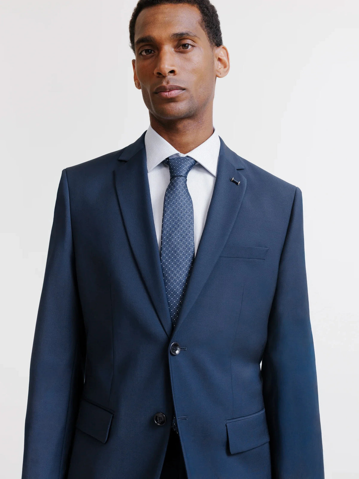 Costume 2 boutons laine majoritaire bleu - IZAC