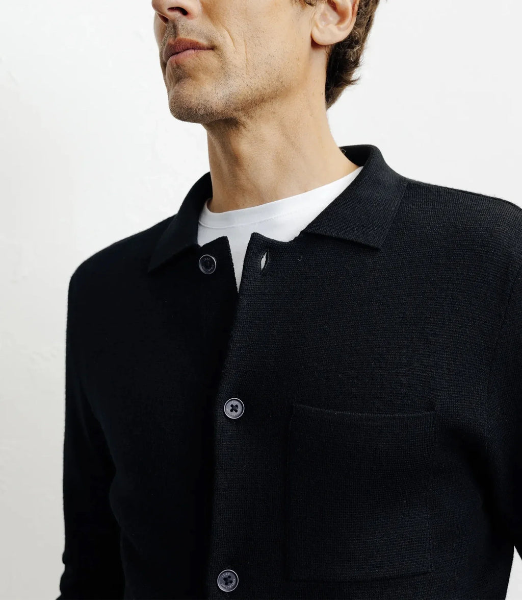 Cardigan surchemise en maille noir - IZAC