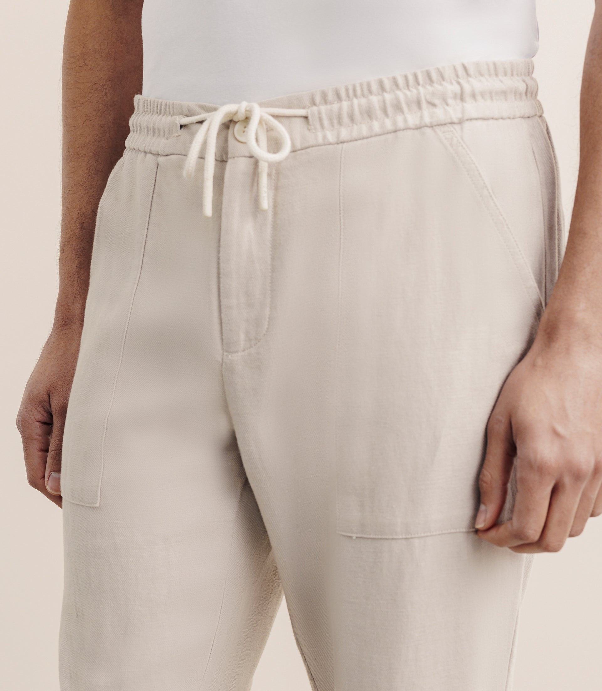 Pantalon élastiqué beige - IZAC