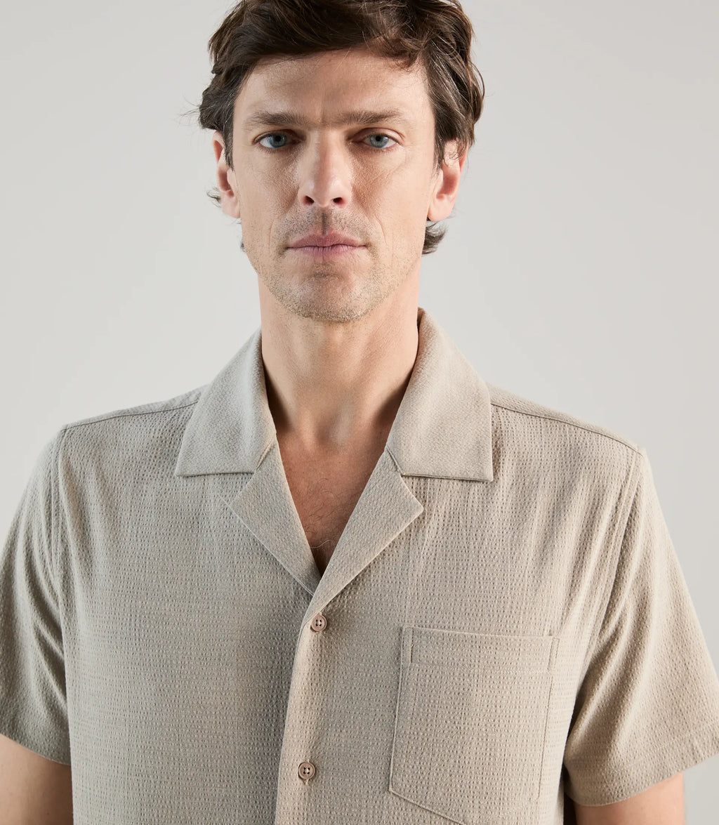 Chemise unie beige - IZAC