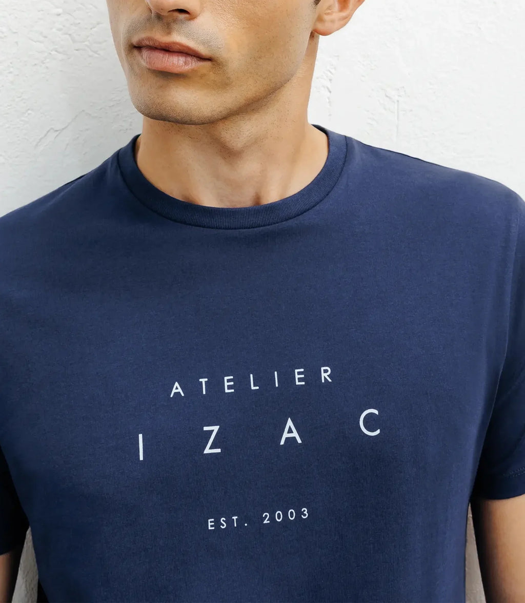 T-shirt print bleu - IZAC