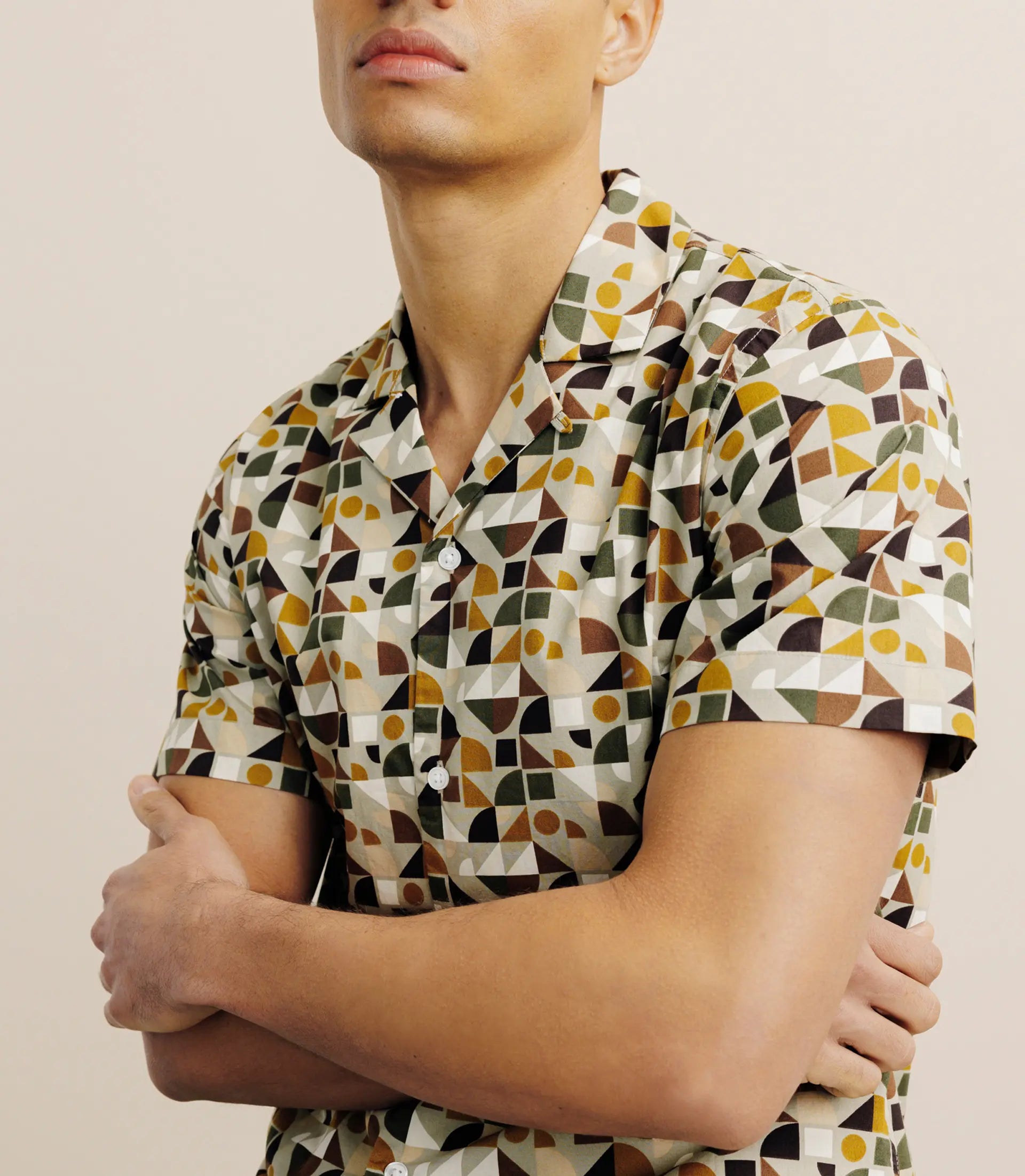 Chemise imprimée beige - IZAC