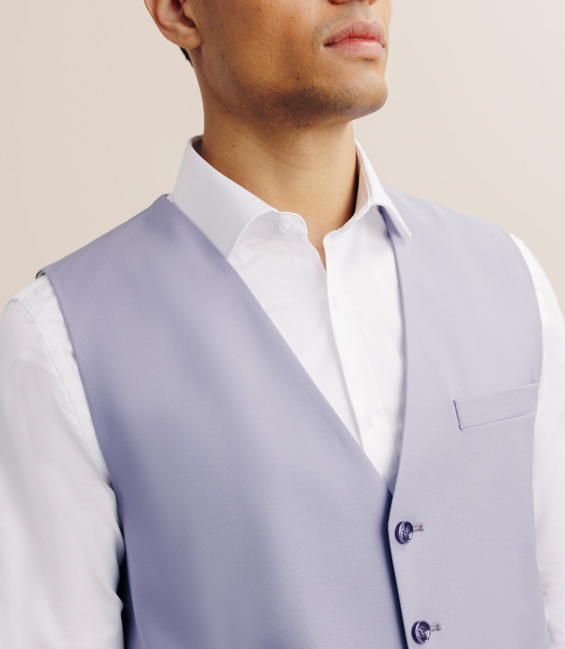 Gilet ville en laine majoritaire parme - IZAC