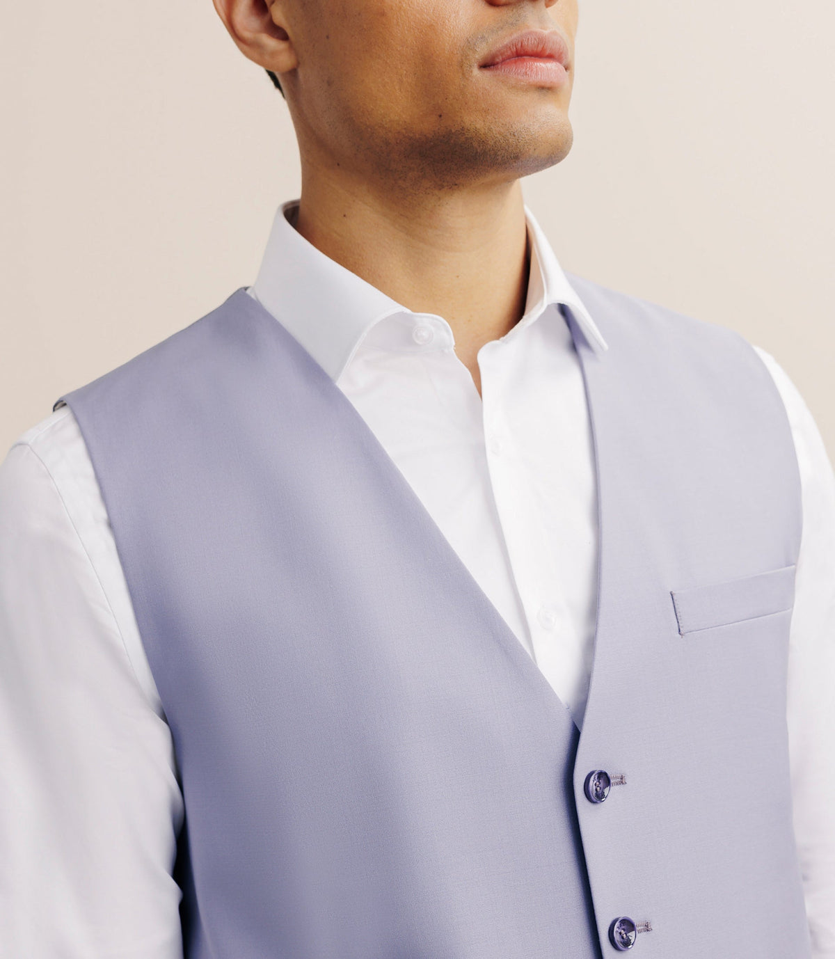 Gilet ville en laine majoritaire parme - IZAC