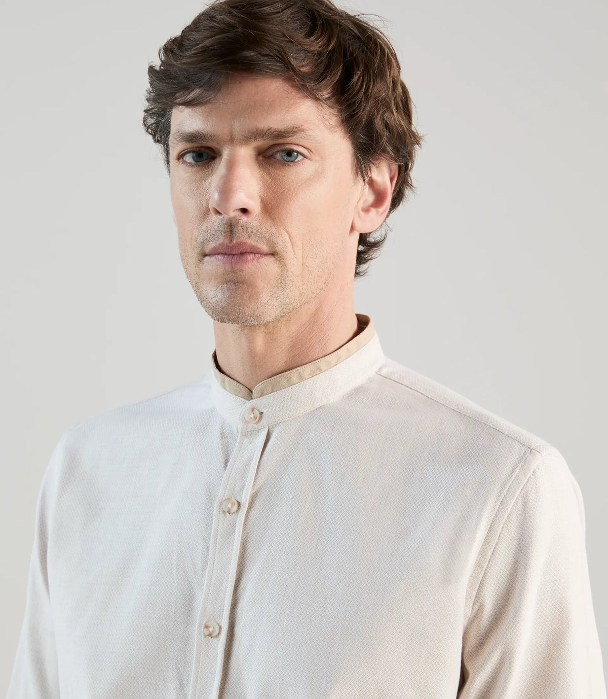 Chemise à coudières beige - IZAC