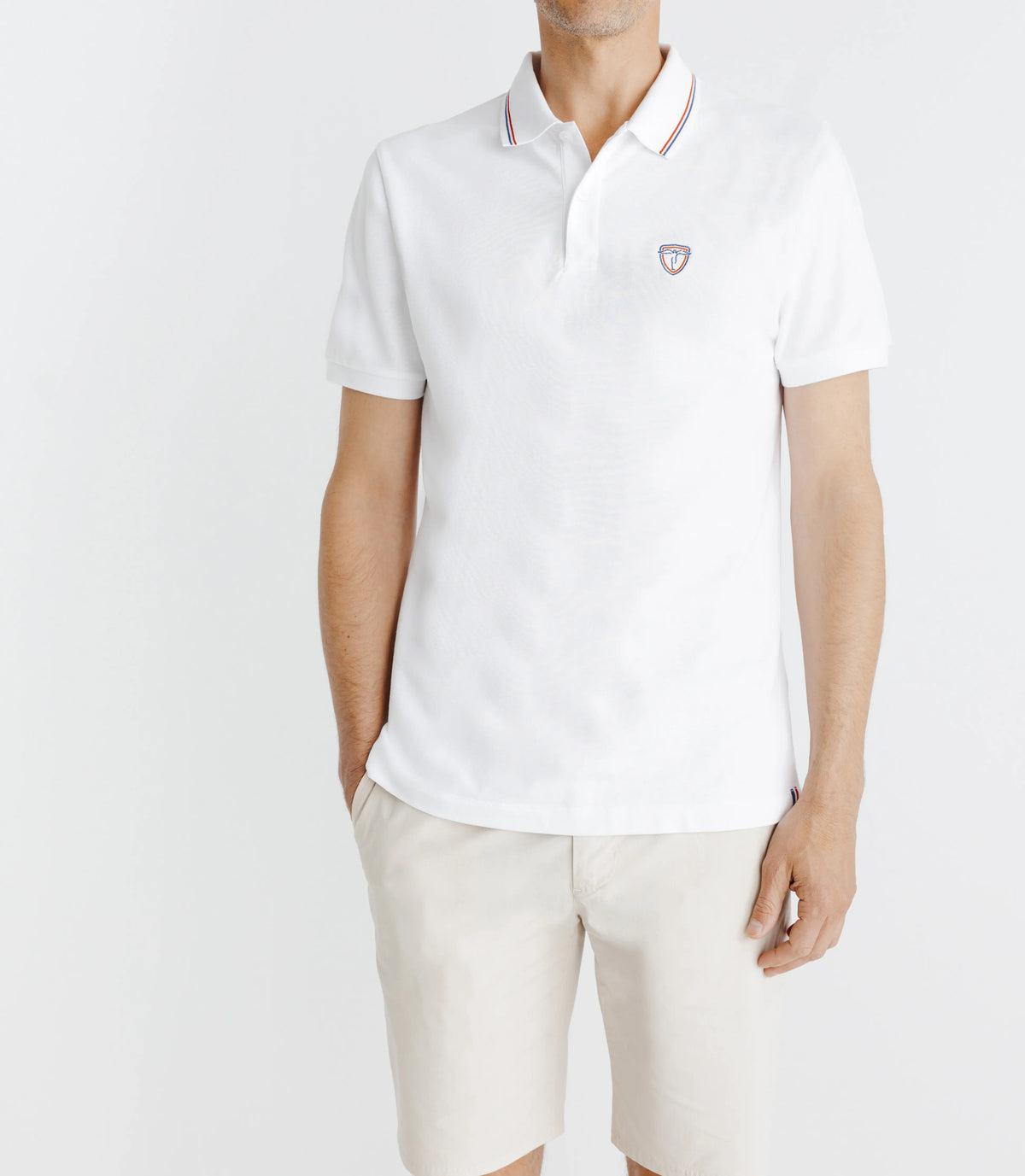 Polo piqué boutonné blanc - IZAC