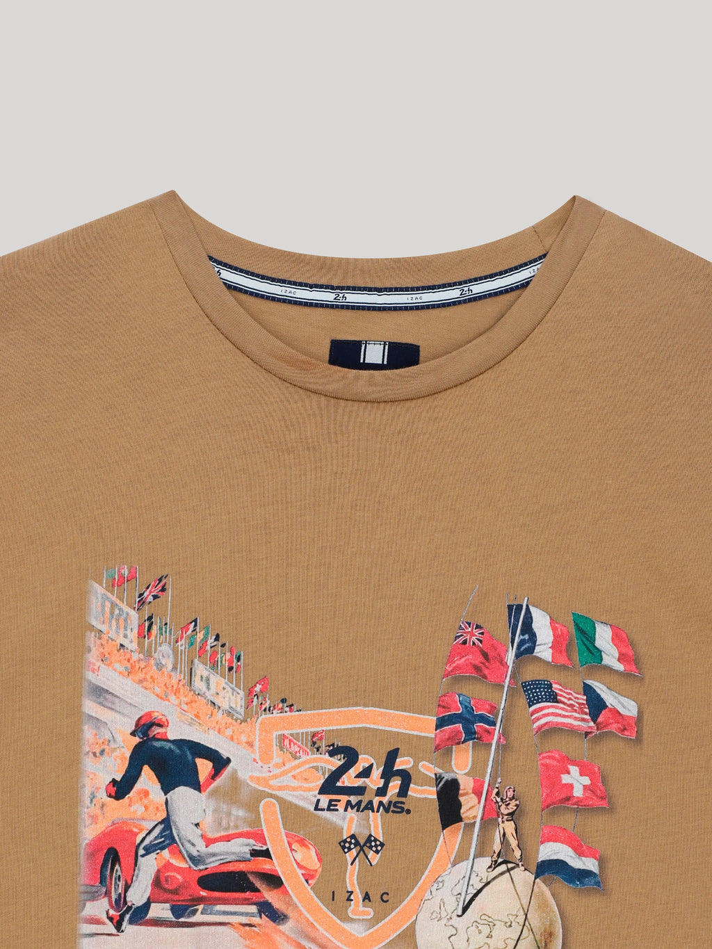 T-shirt col rond camel 24h Le Mans - IZAC