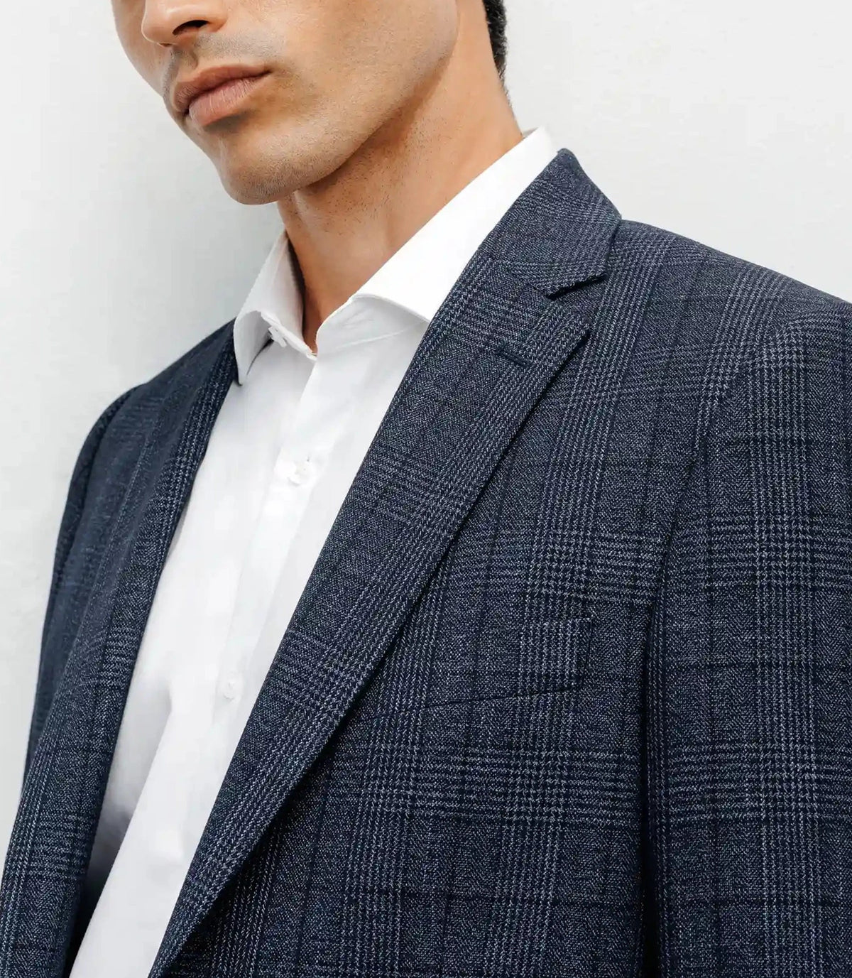 Veste ville Prince de Galles bleu denim - IZAC
