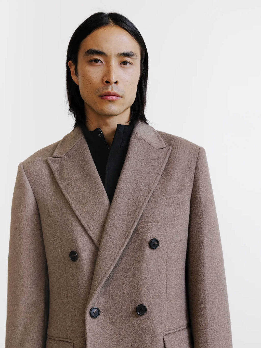 Manteau croisé taupe - IZAC