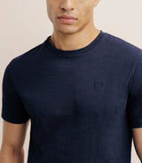 T-shirt col rond marine - IZAC