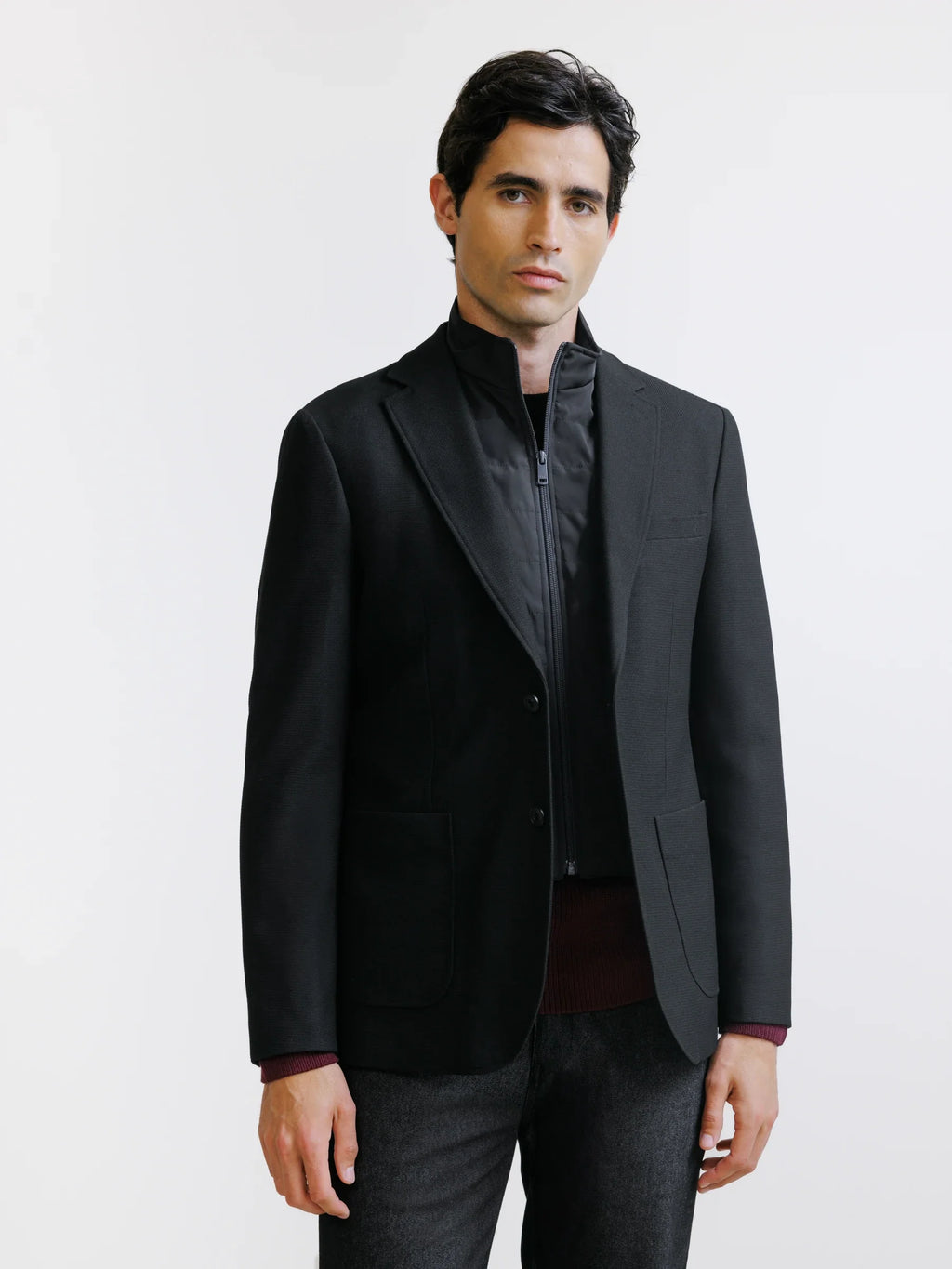 Veste en tissu armuré noire - IZAC