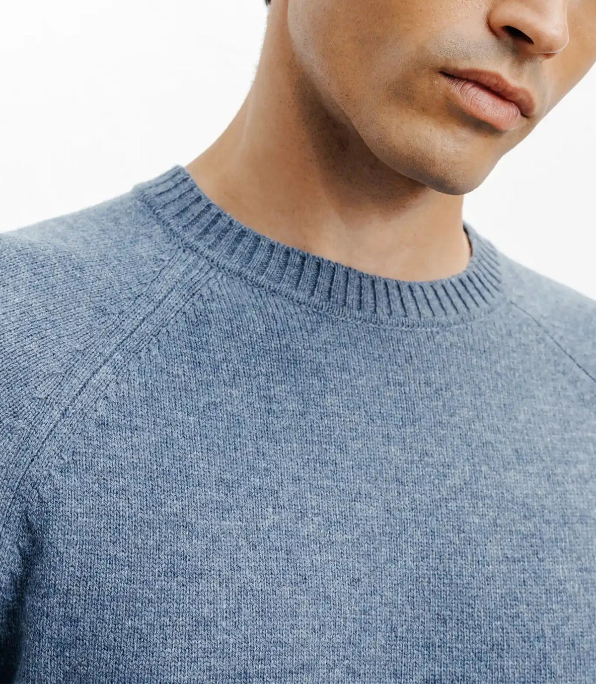 Pull en laine col rond indigo - IZAC