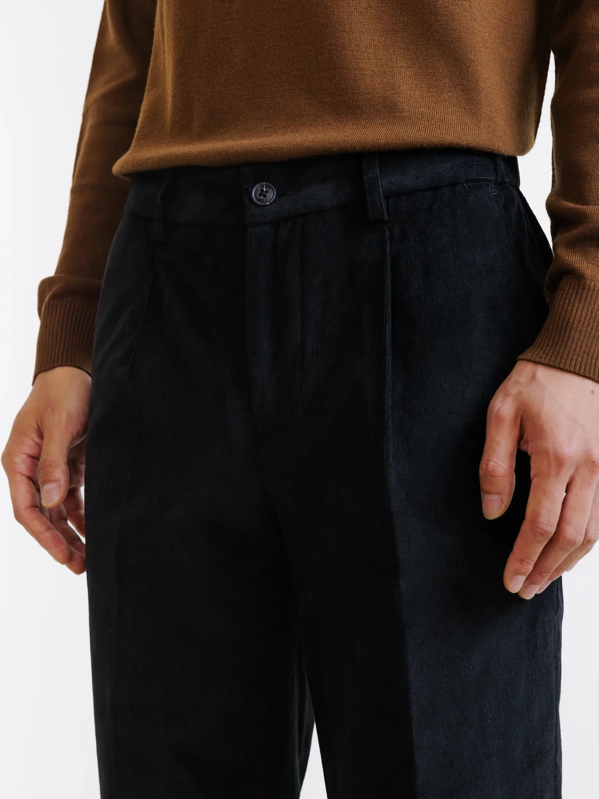 Pantalon ville en velours noir - IZAC