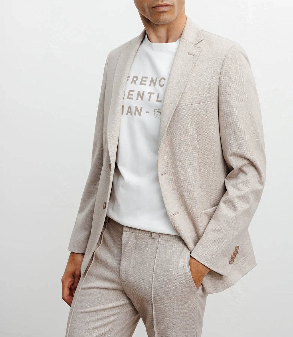 Veste ville en maille 2 boutons beige - IZAC