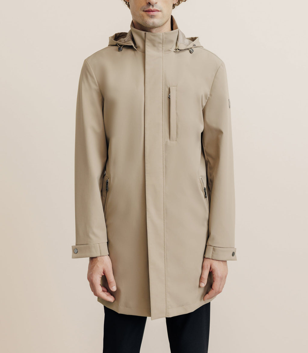 Parka longue et légère beige - IZAC