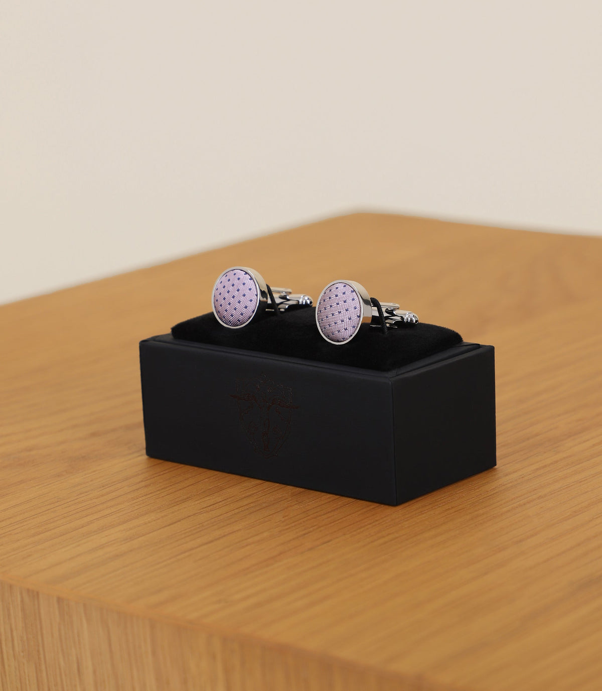 Boutons de manchette en soie et métal rose - IZAC