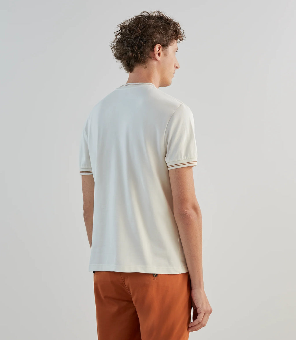 T-shirt en piqué à manches courtes écru - IZAC