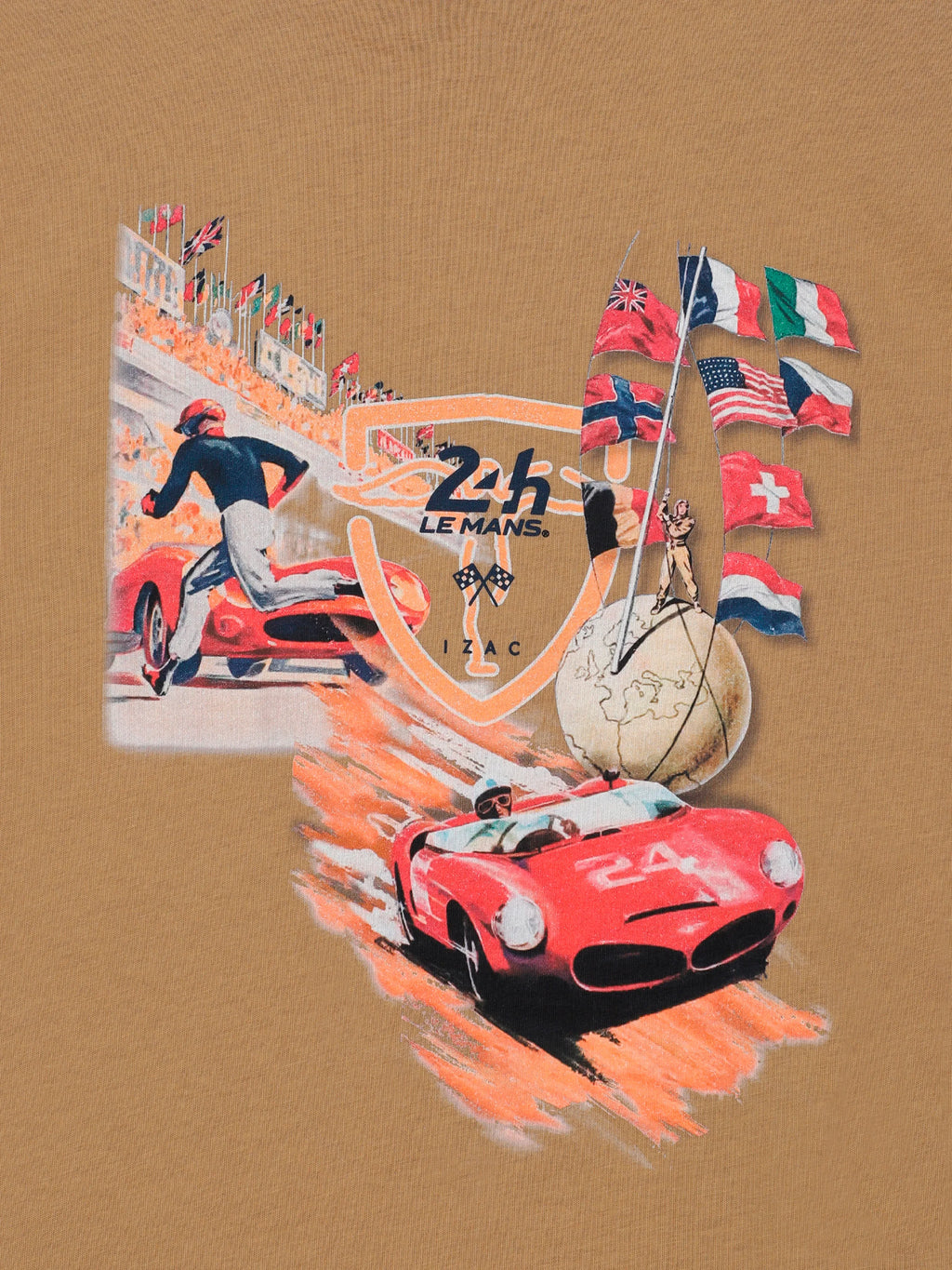 T-shirt col rond camel 24h Le Mans - IZAC