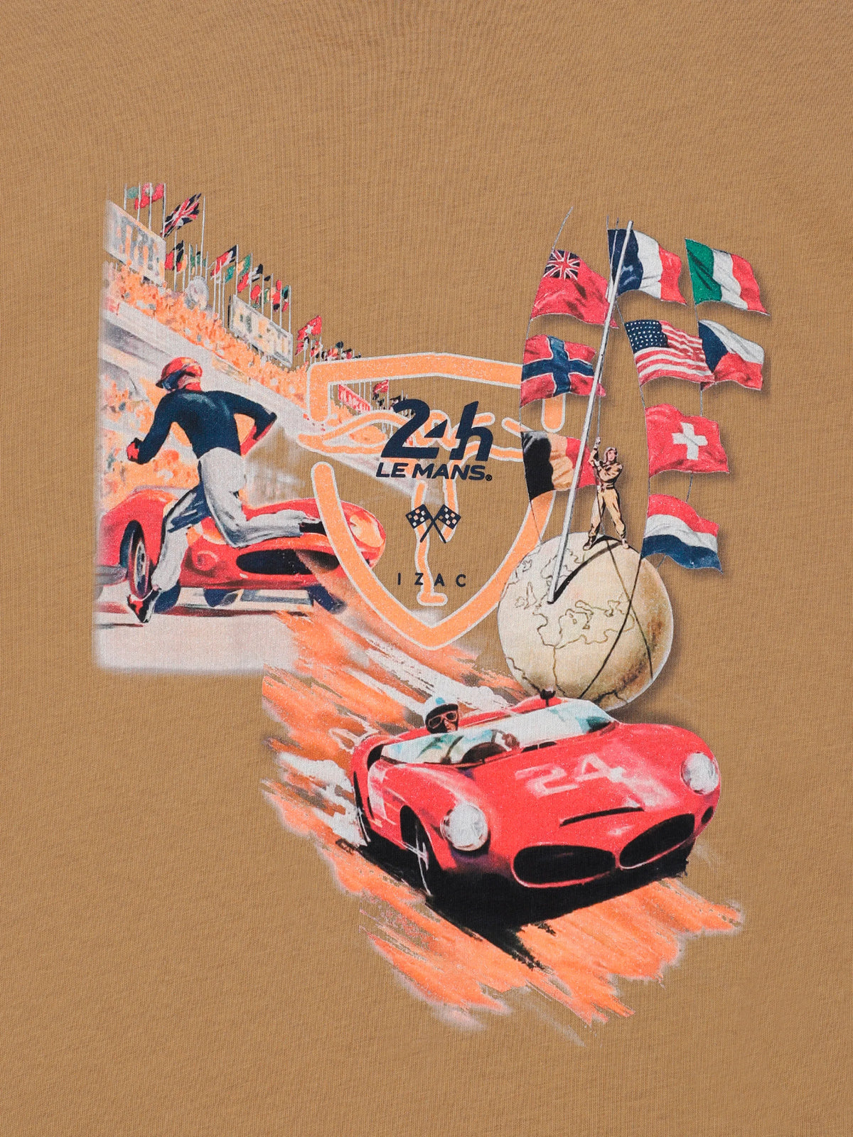 T-shirt col rond camel 24h Le Mans - IZAC