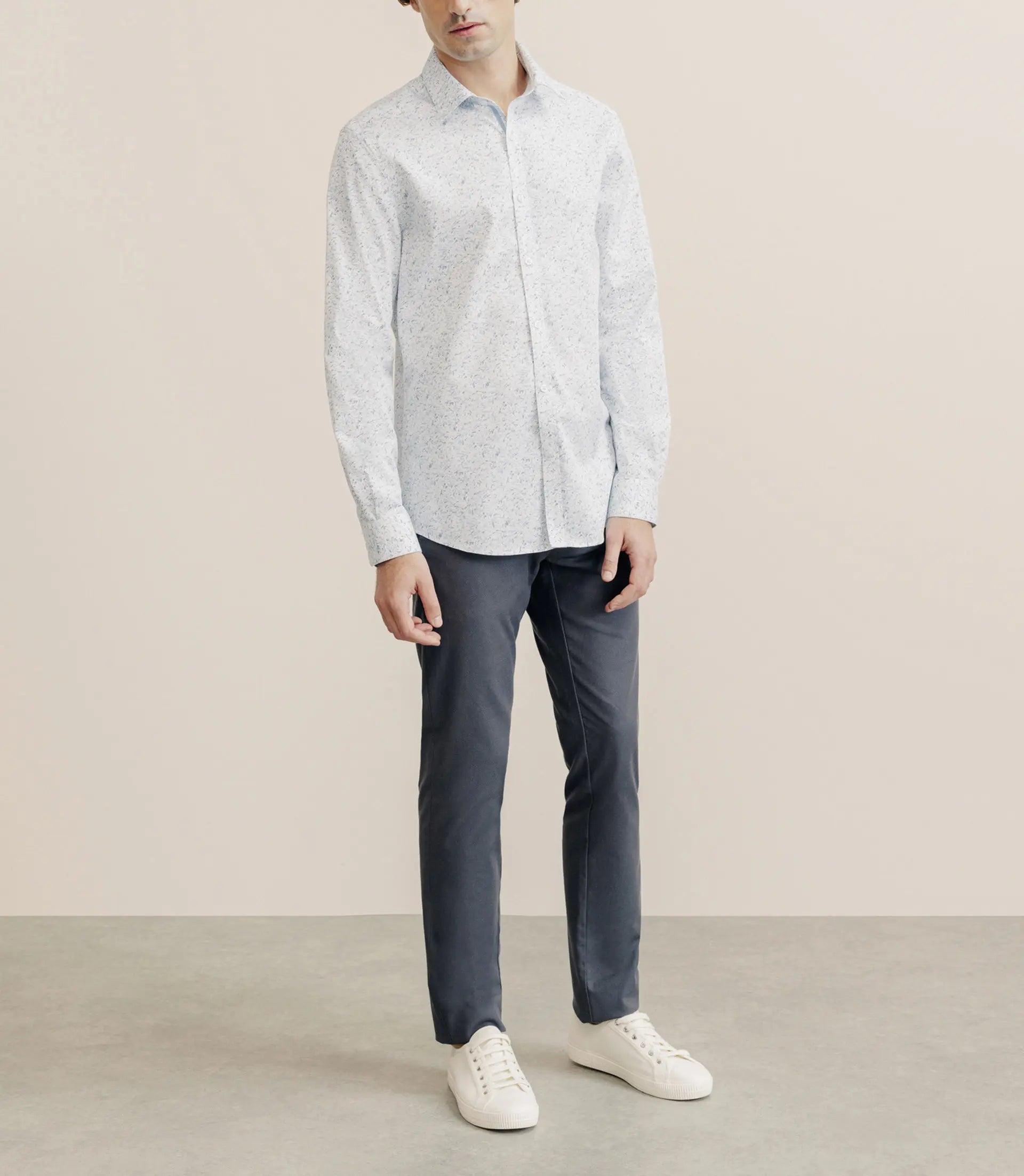 Chemise casual imprimée bleue - IZAC