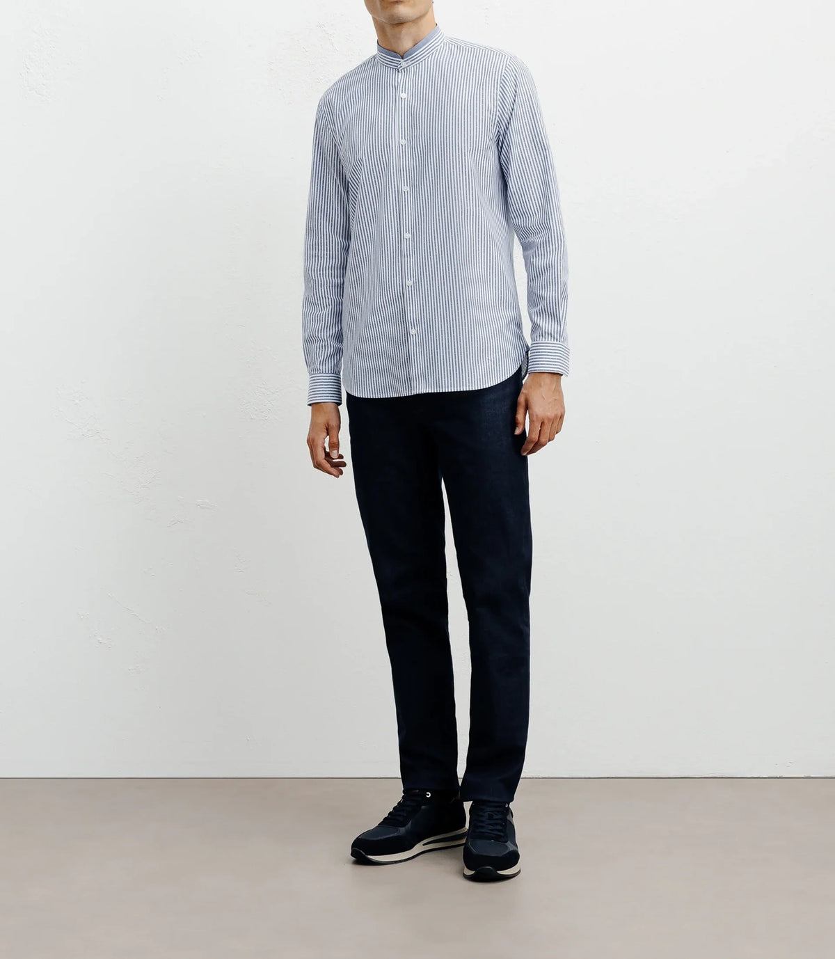 Chemise casual col mao ciel - IZAC