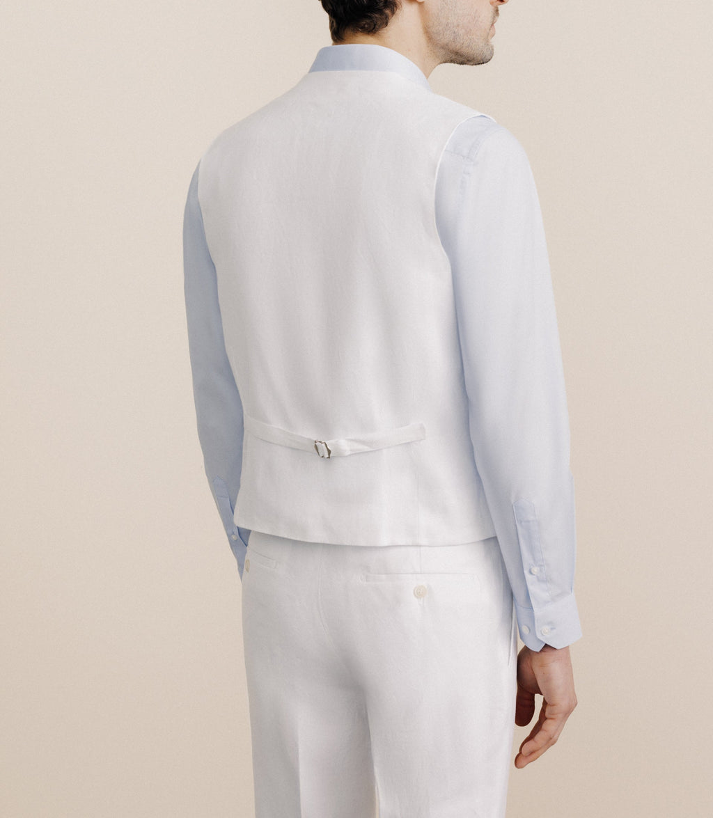 Gilet 100% lin blanc - IZAC