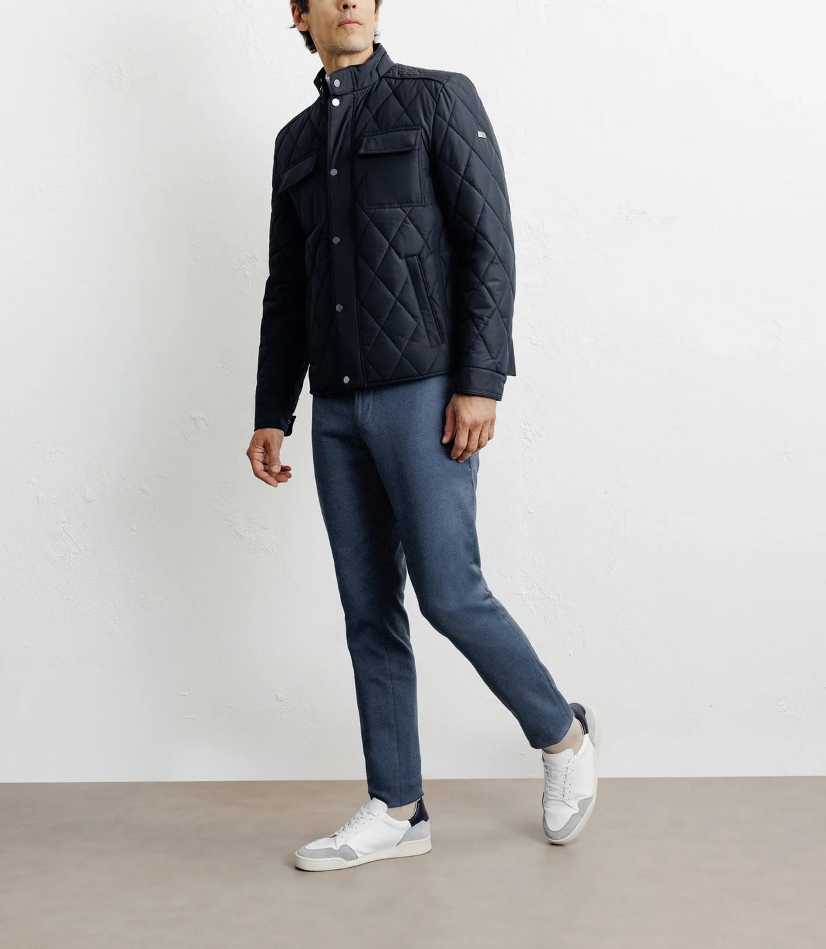 Blouson col chemise marine - IZAC
