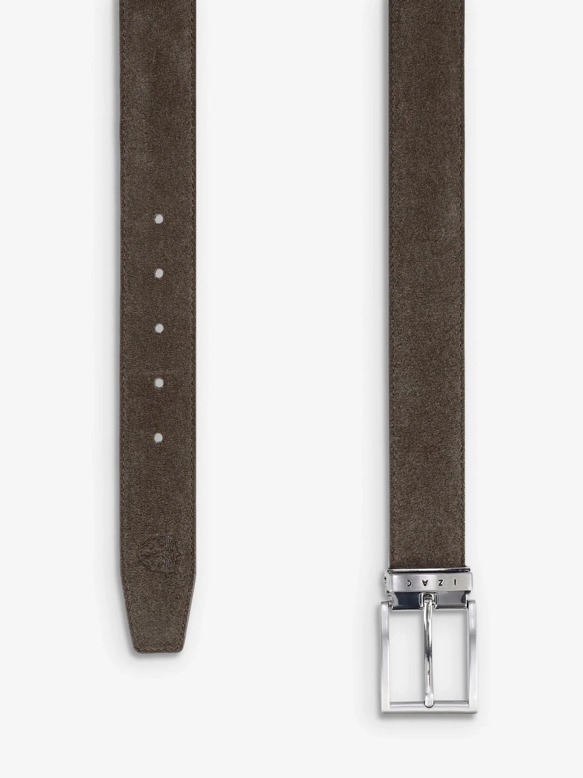 Ceinture réversible en cuir nubuck marron - IZAC