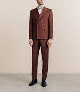 Costume croisé en laine mélangée terracotta - IZAC