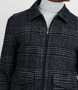 Blouson en laine col chemise marine - IZAC