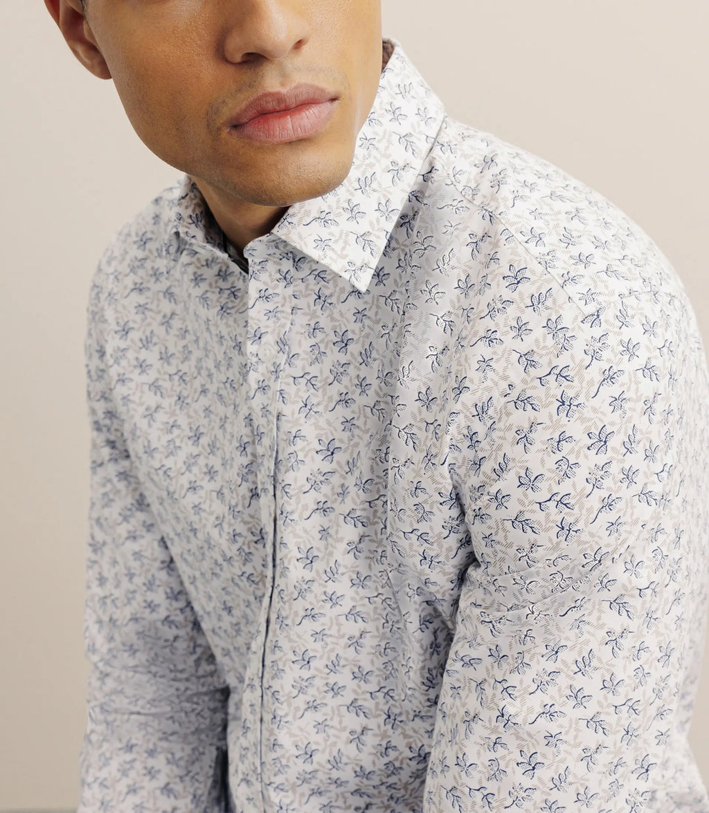 Chemise imprimée à fleurs blanche - IZAC