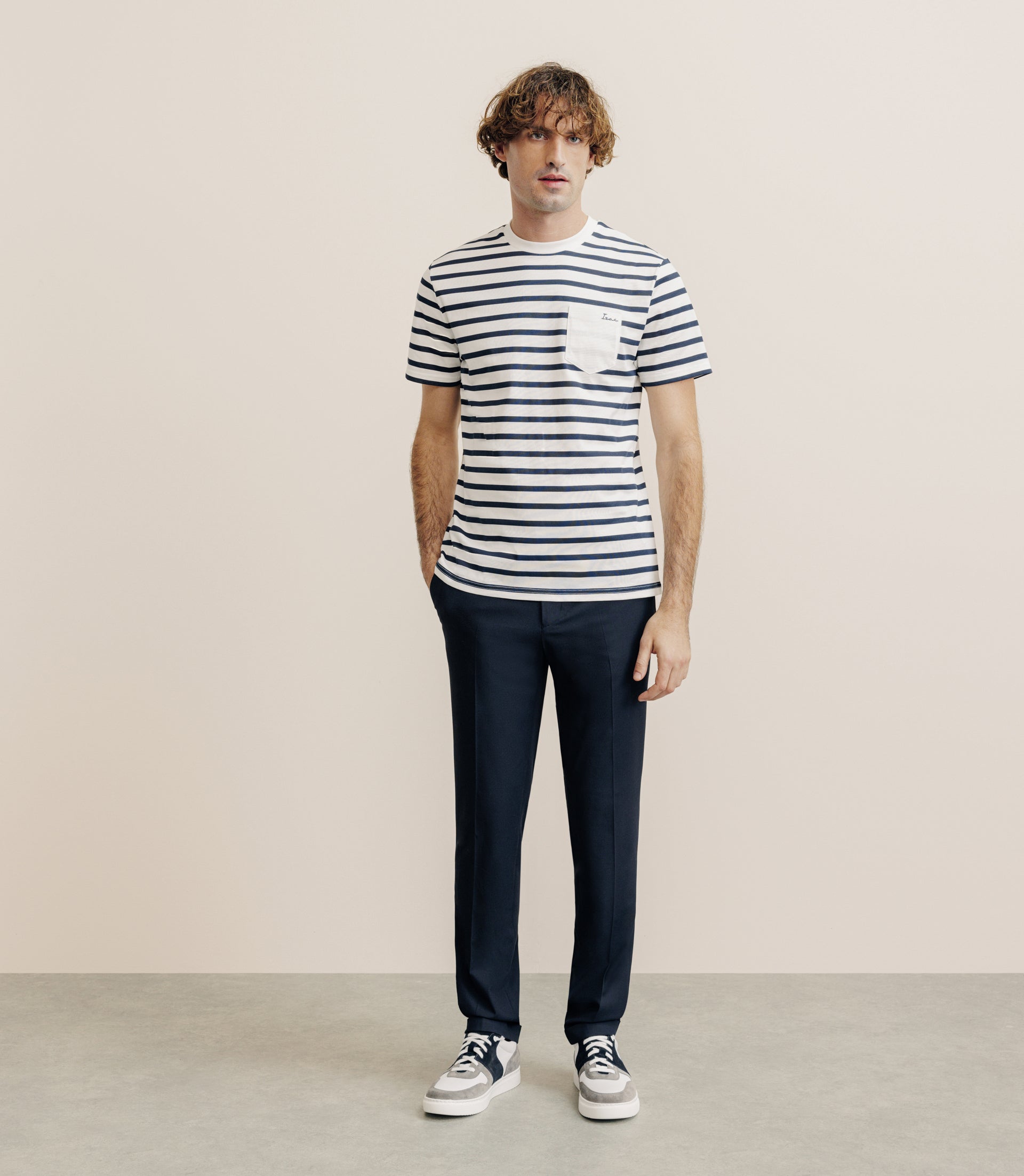 T-shirt marinière marine - IZAC