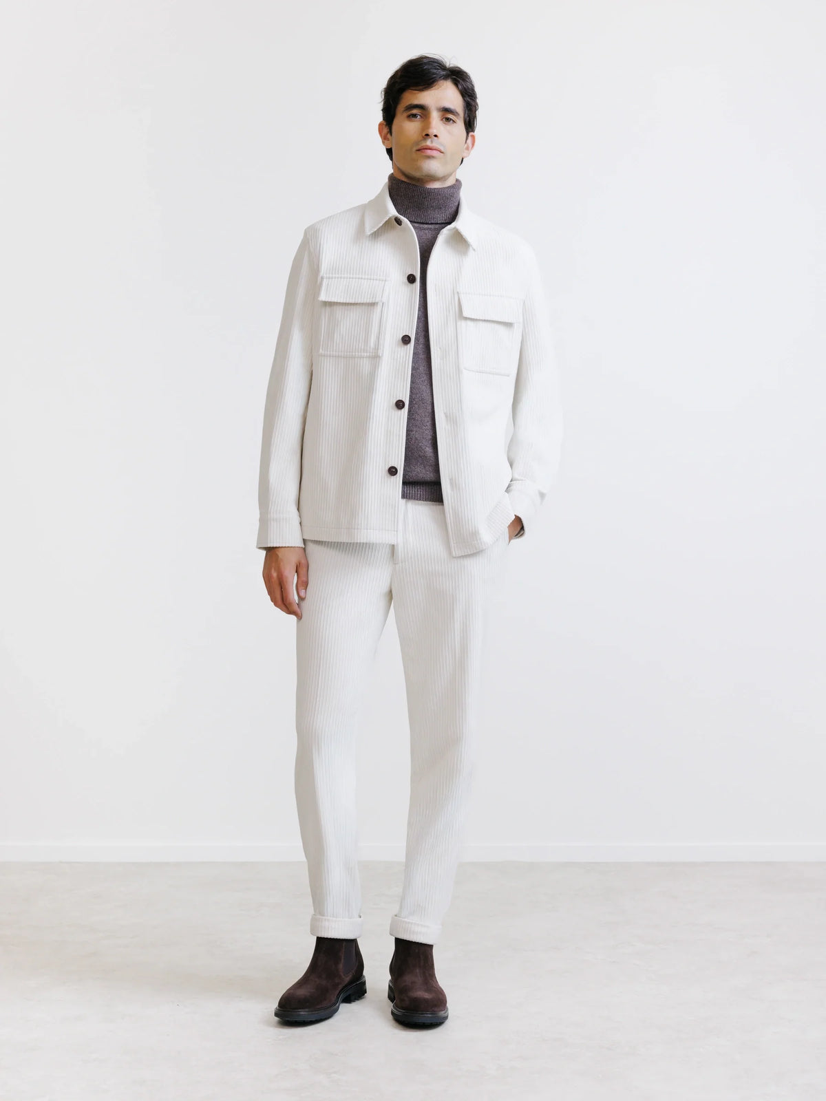 Veste en velours côtelé écru - IZAC