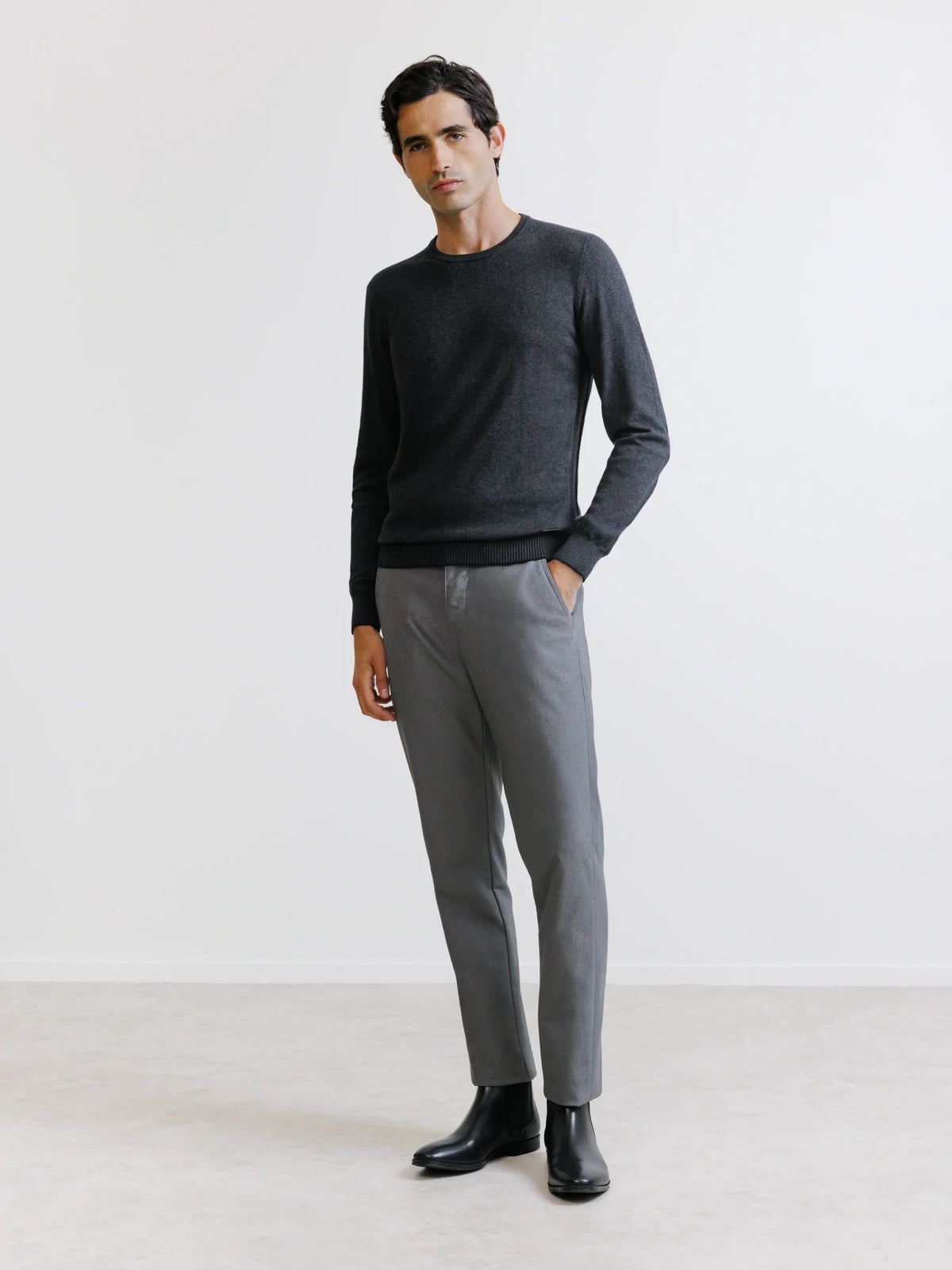 Pull col rond anthracite - IZAC