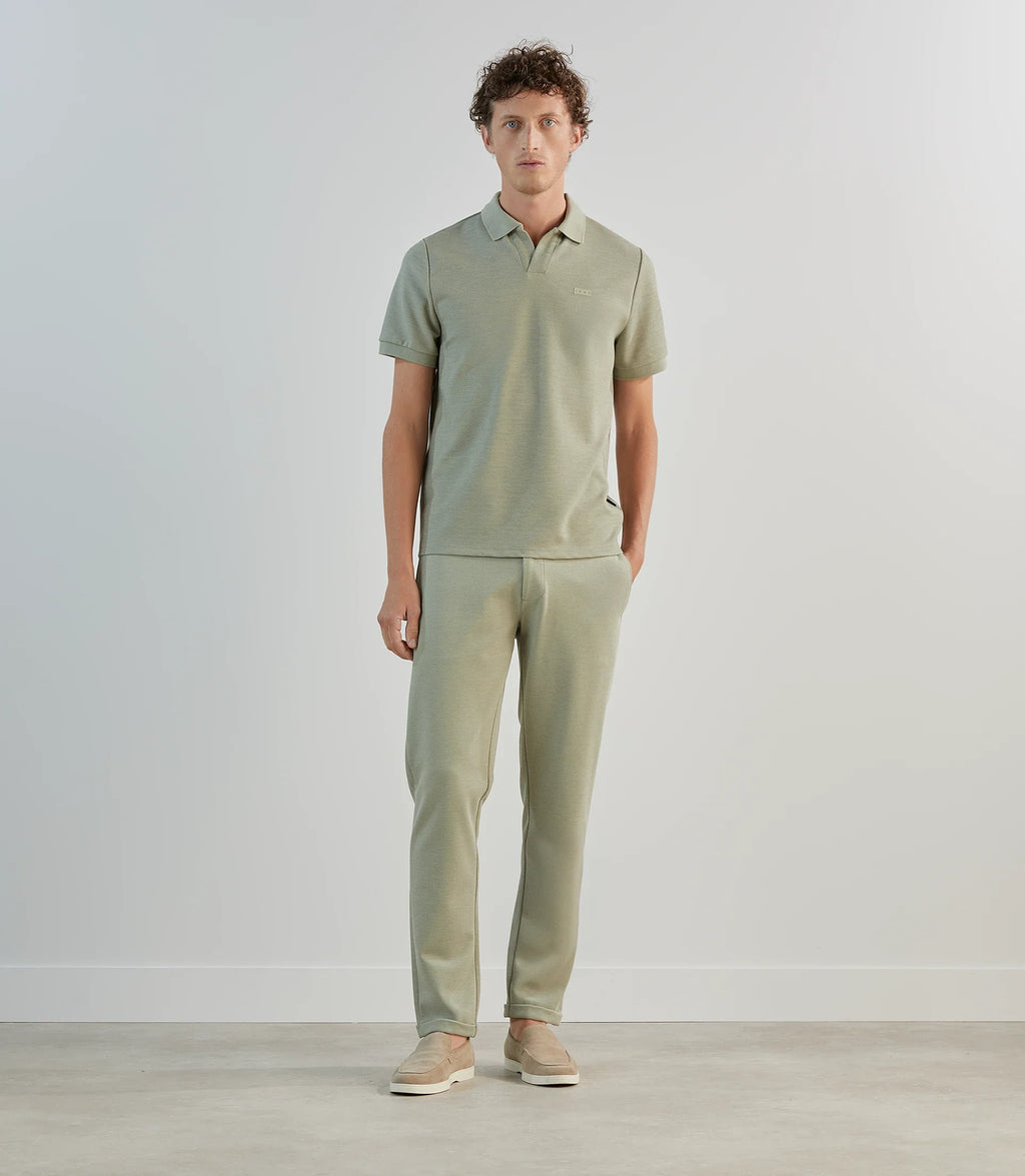 Polo col ouvert kaki - IZAC