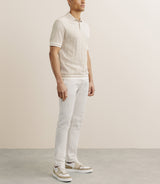 Polo boutonné en jersey beige - IZAC