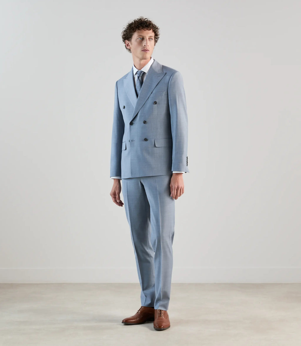 Costume croisé bleu ciel - IZAC