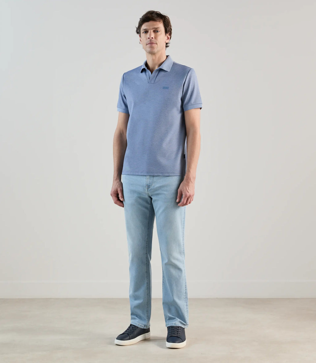 Polo col ouvert indigo - IZAC