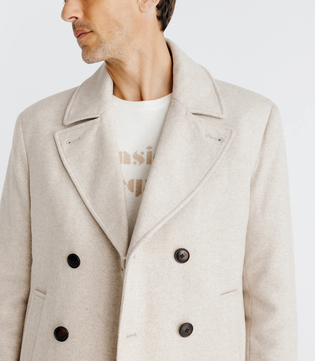 Manteau croisé beige - IZAC