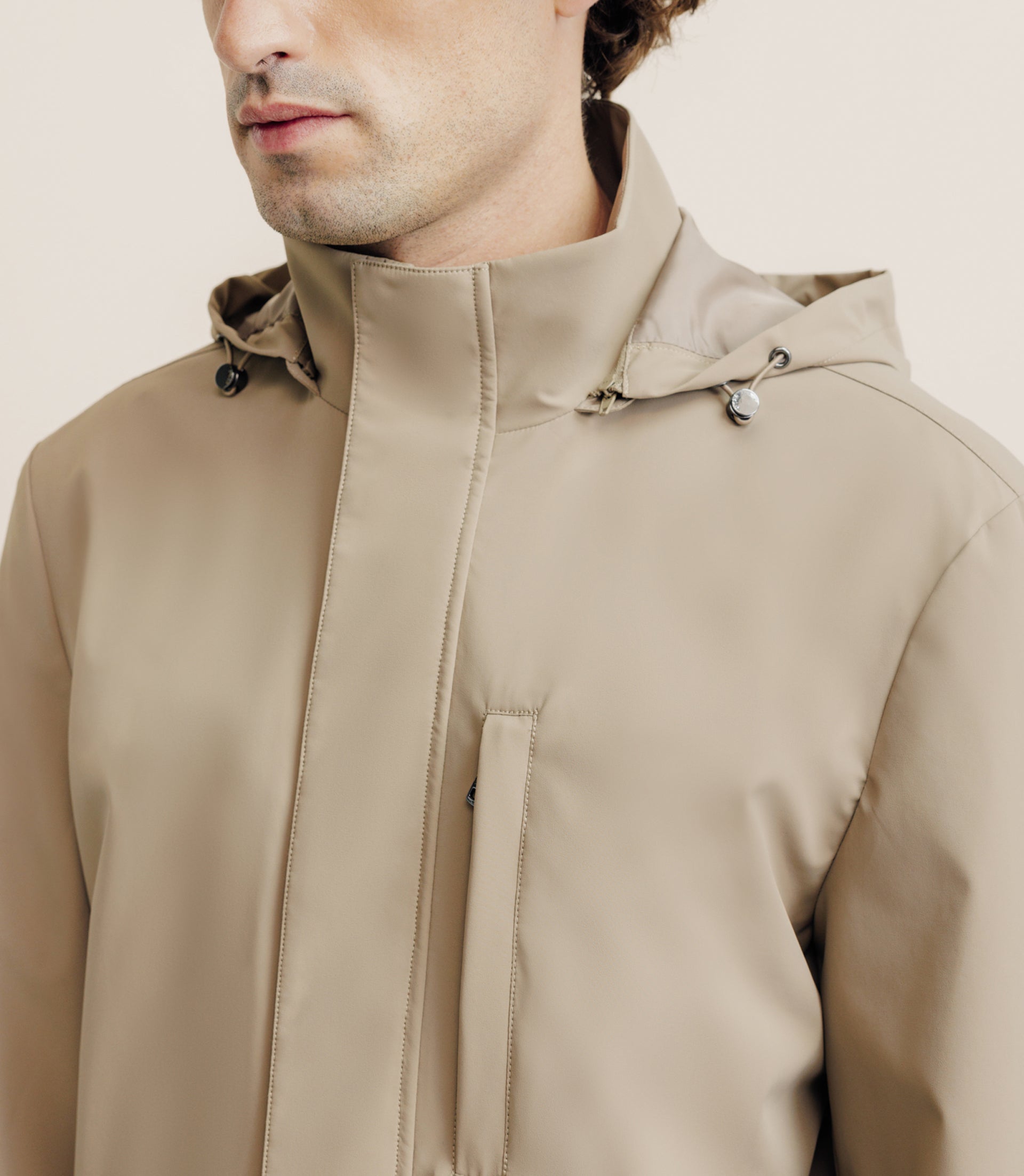 Parka longue et légère beige - IZAC