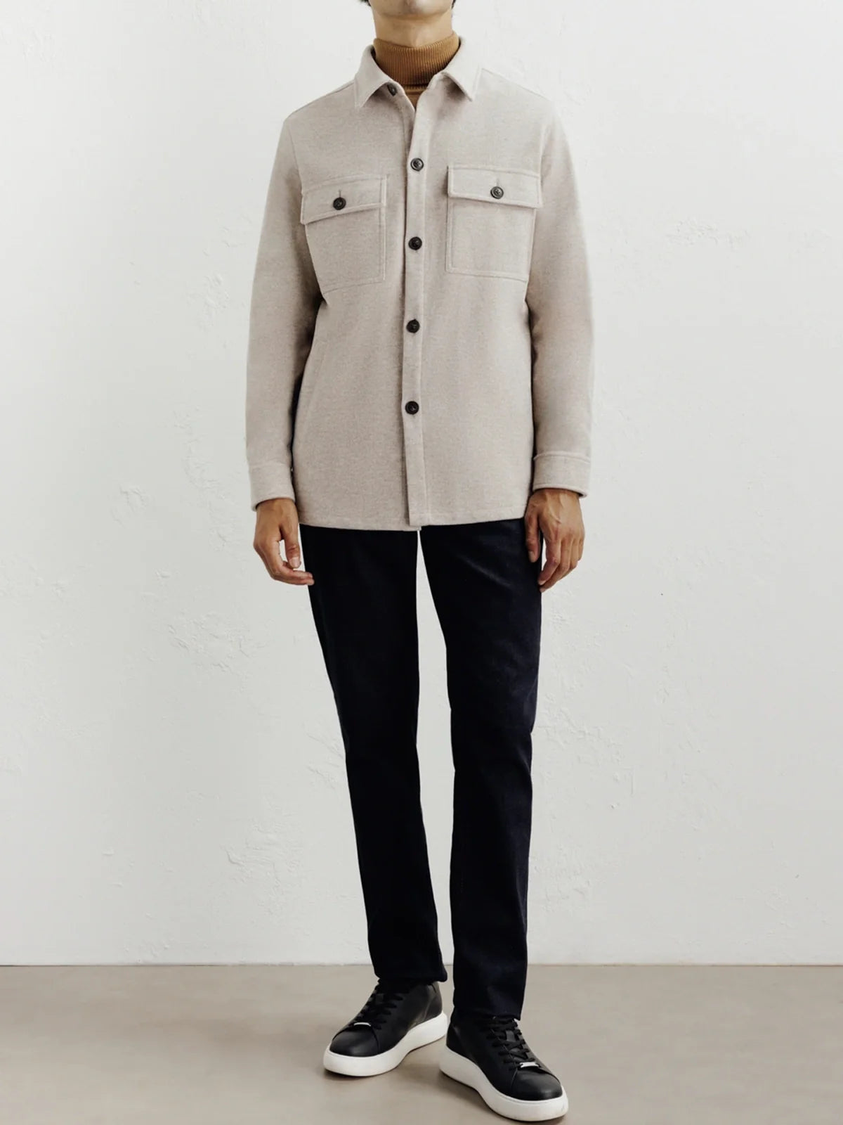 Veste casual col chemise beige - IZAC