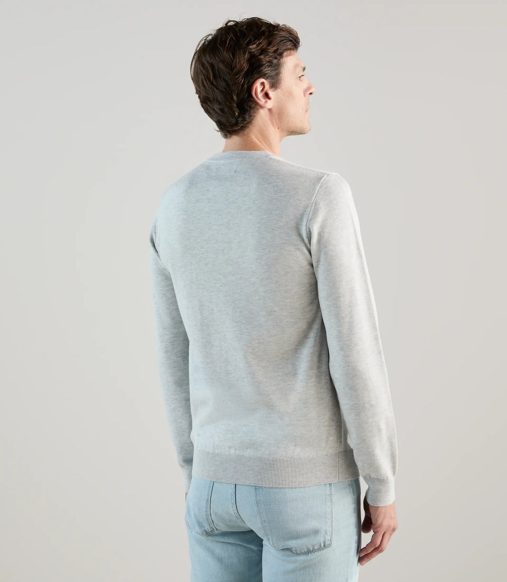 Pull avec poche bi - matière gris perle - IZAC
