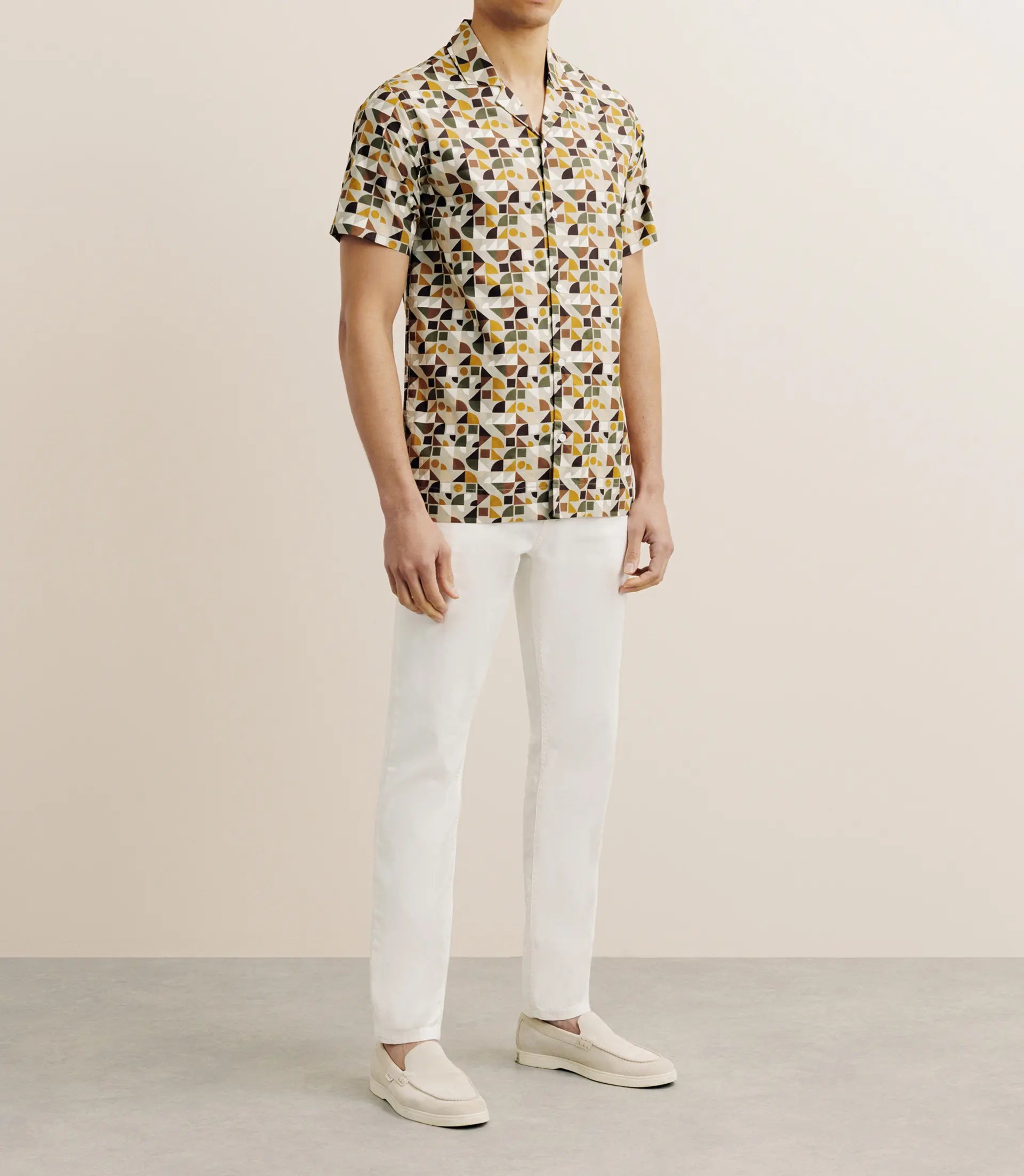 Chemise imprimée beige - IZAC