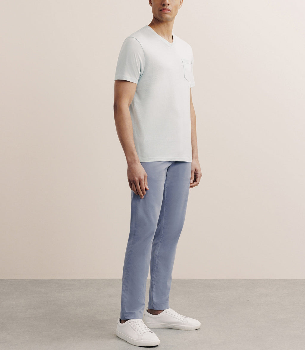 T-shirt col V avec poche vert - IZAC